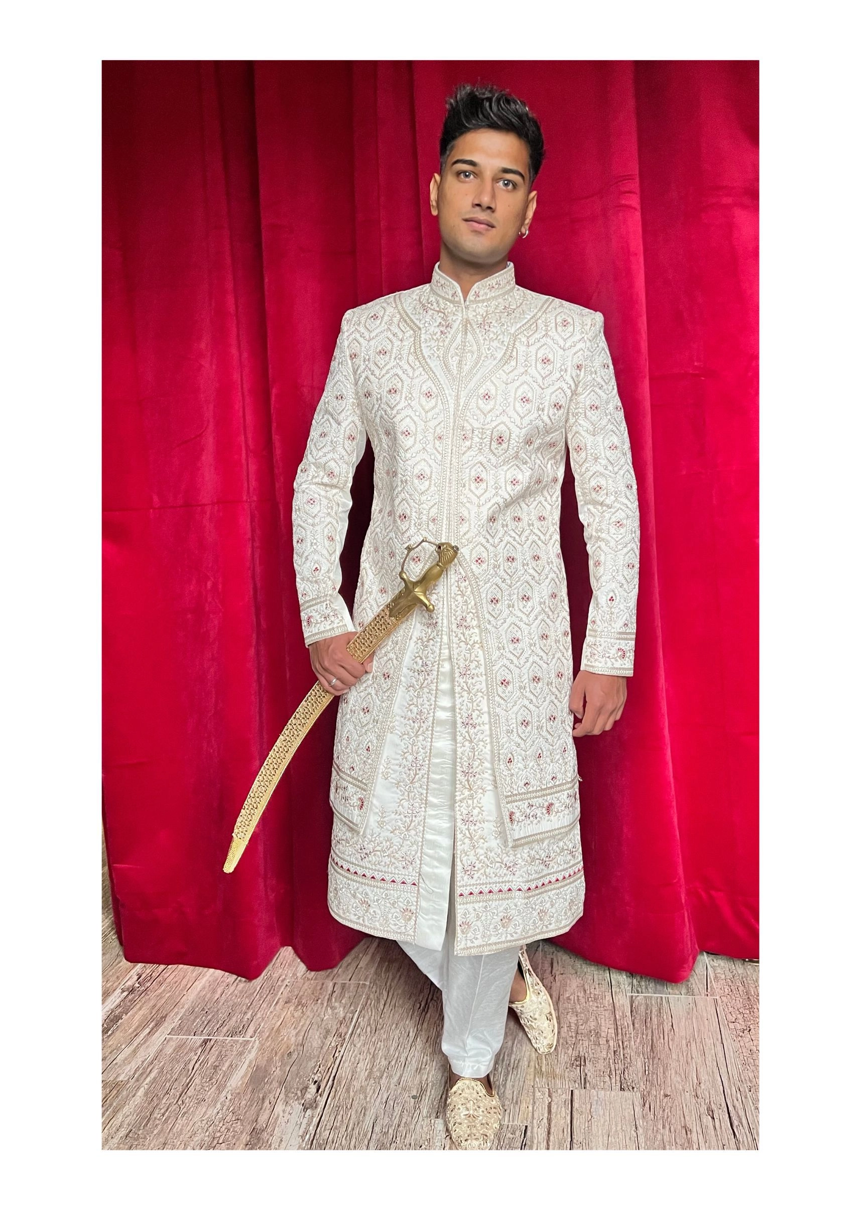 Avory Anarkali Sherwani with thread work